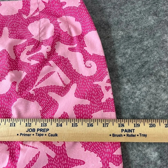 Lilly Pulitzer Mini Skirt Womens Size 0 Pink Novelty Print Preppy Nautical Beach - Picture 9 of 10